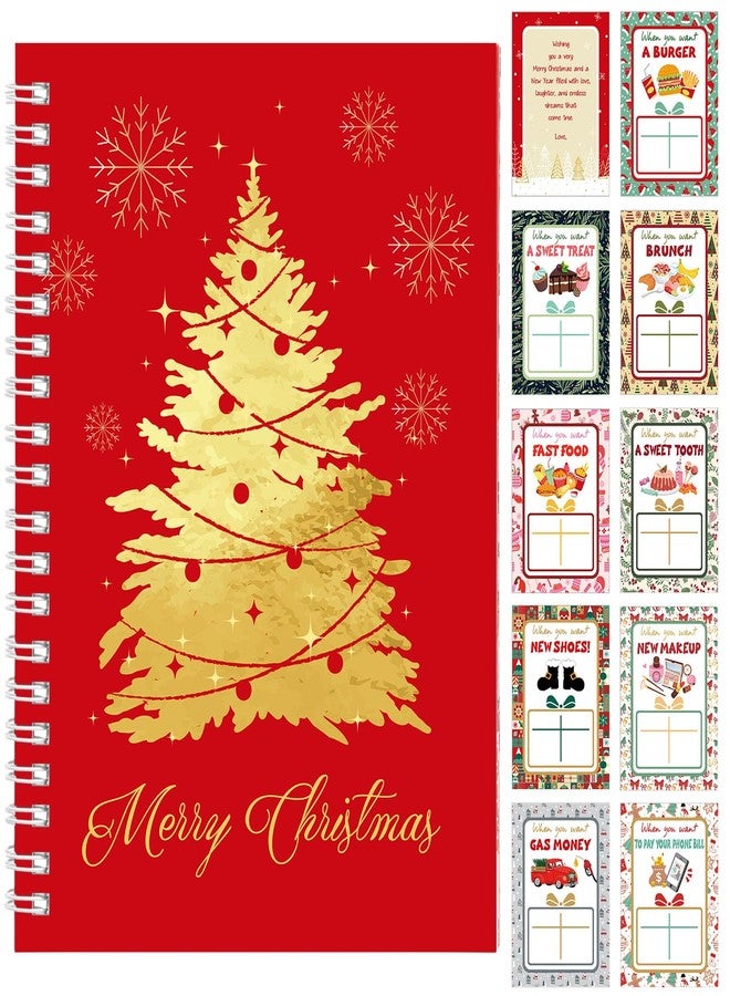 Fuyoooo Christmas Gift Card Book 7 x 5 Inch Double-sided Spiral College Survival Gift Card Book Merry Christmas Booklet for Xmas holiday Daughter Son High School College Supplies(Red,1 Pcs) - Image 1